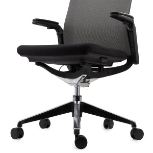 Silla de Oficina Ergonómica VELVET, elegante diseño, en negro