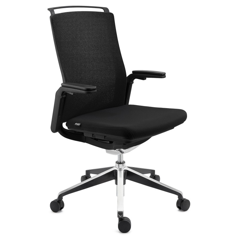 Silla de Oficina Ergonómica VELVET, elegante diseño, en negro