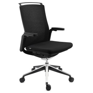 Silla de Oficina Ergonómica VELVET, elegante diseño, en negro