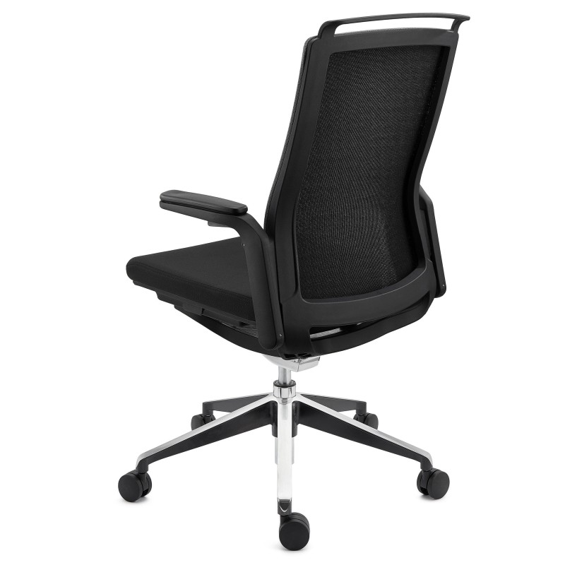 Silla de Oficina Ergonómica VELVET, elegante diseño, en negro
