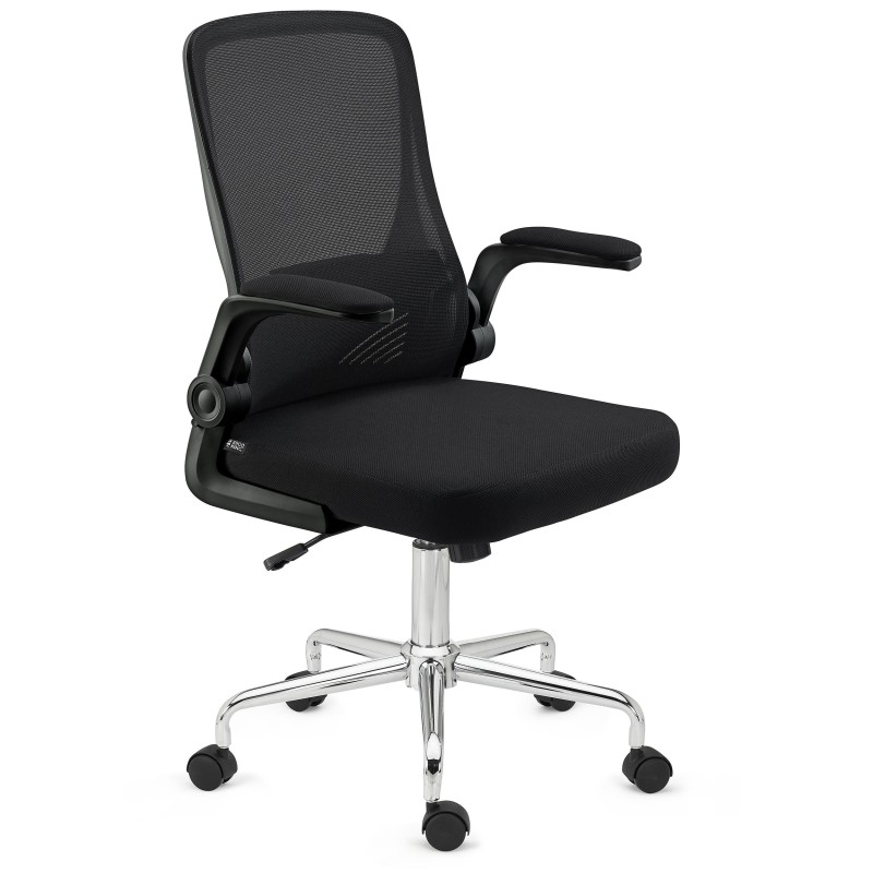 Silla de Oficina Plegable FOLD, reposabrazos abatibles, en negro