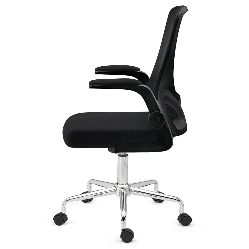 Silla de Oficina Plegable FOLD, reposabrazos abatibles, en negro