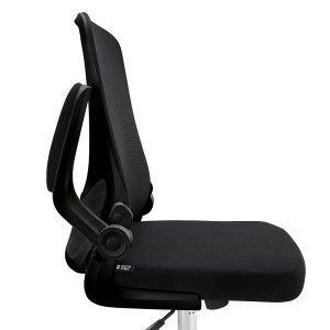 Silla de Oficina Plegable FOLD, reposabrazos abatibles, en negro
