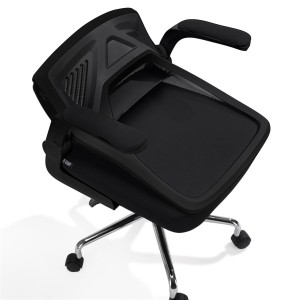 Silla de Oficina Plegable FOLD, reposabrazos abatibles, en negro