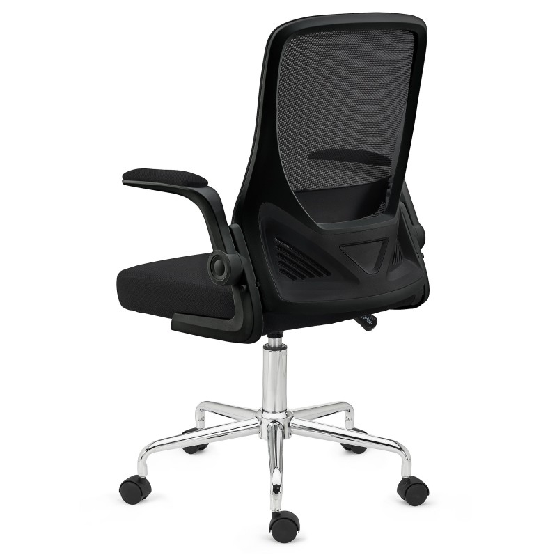 Silla de Oficina Plegable FOLD, reposabrazos abatibles, en negro