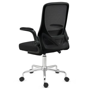 Silla de Oficina Plegable FOLD, reposabrazos abatibles, en negro