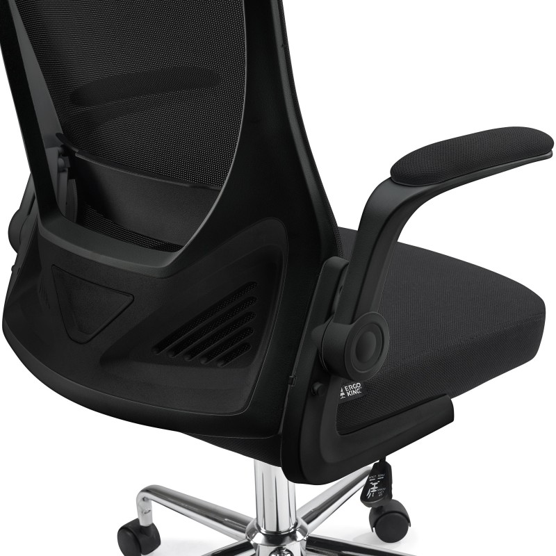 Silla de Oficina Plegable FOLD, reposabrazos abatibles, en negro