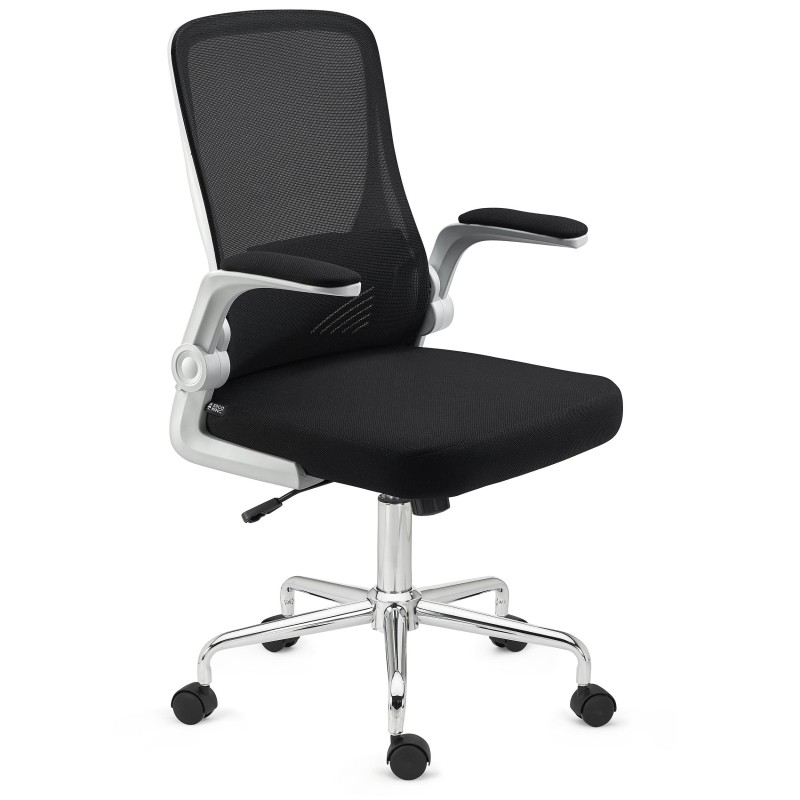 Silla de Oficina Plegable FOLD, reposabrazos abatibles, en negro