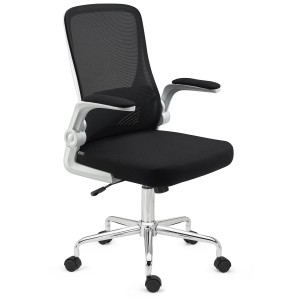 Silla de Oficina Plegable FOLD, reposabrazos abatibles, en negro