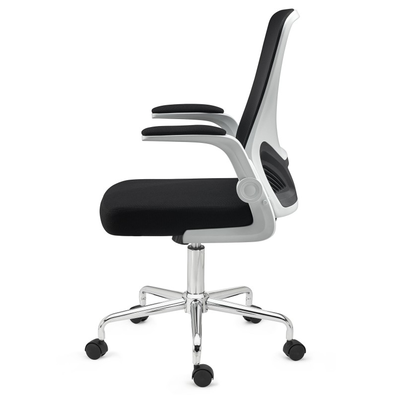 Silla de Oficina Plegable FOLD, reposabrazos abatibles, en negro