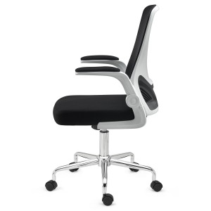 Silla de Oficina Plegable FOLD, reposabrazos abatibles, en negro