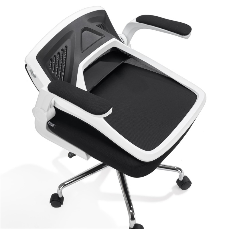 Silla de Oficina Plegable FOLD, reposabrazos abatibles, en negro