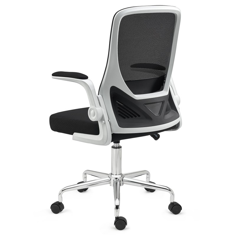 Silla de Oficina Plegable FOLD, reposabrazos abatibles, en negro