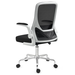 Silla de Oficina Plegable FOLD, reposabrazos abatibles, en negro