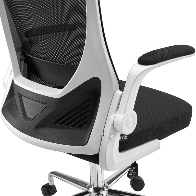 Silla de Oficina Plegable FOLD, reposabrazos abatibles, en negro