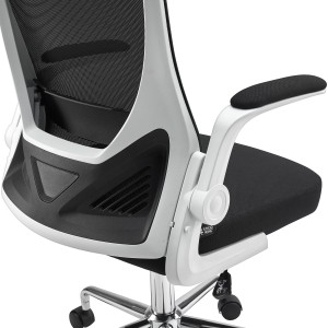 Silla de Oficina Plegable FOLD, reposabrazos abatibles, en negro