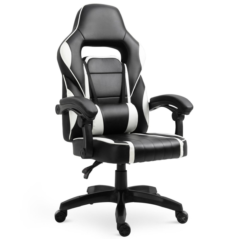 Silla gaming BUDAPESTE, reclinable 135º, en piel negro y azul