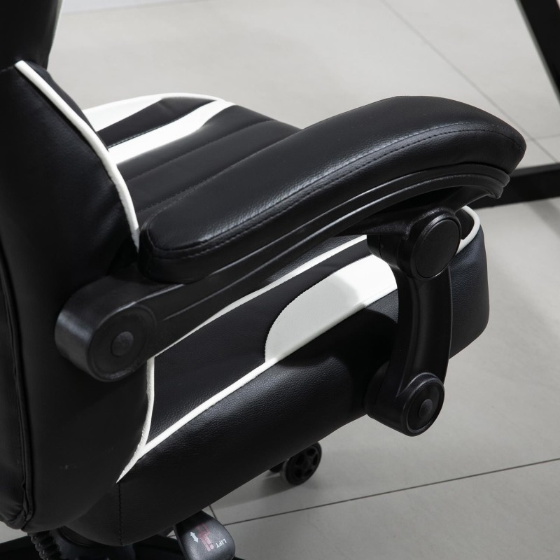 Silla gaming BUDAPESTE, reclinable 135º, en piel negro y azul