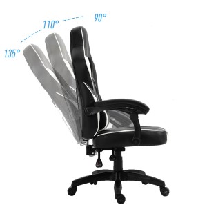 Silla gaming BUDAPESTE, reclinable 135º, en piel negro y azul