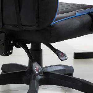 Silla gaming BUDAPESTE, reclinable 135º, en piel negro y azul