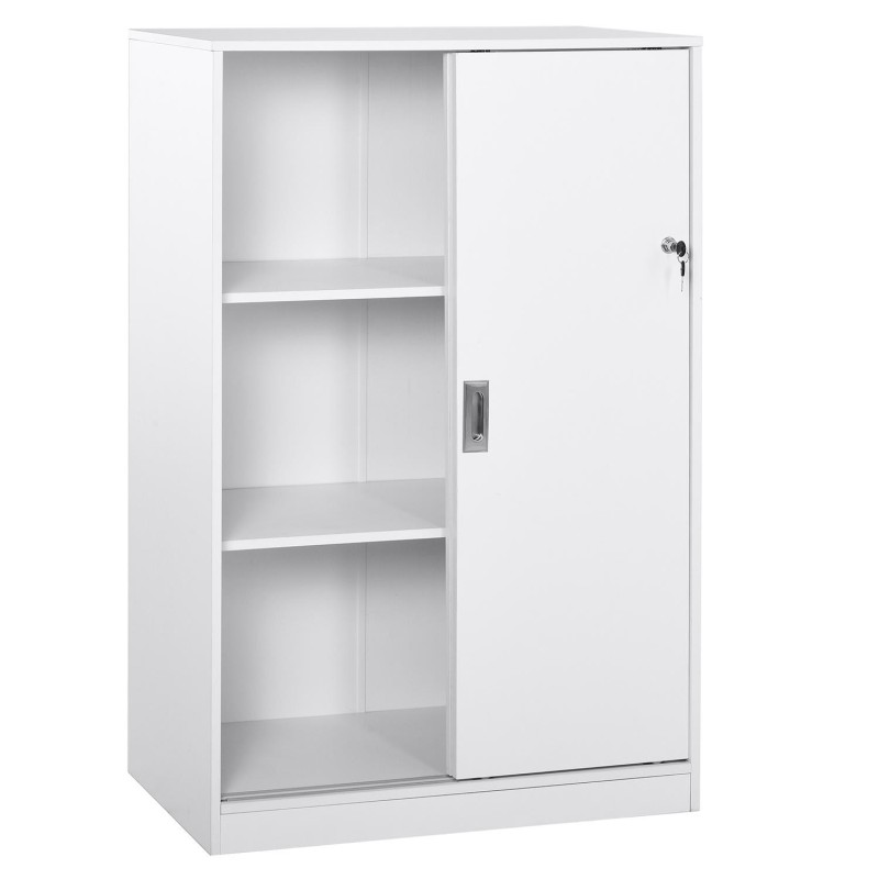 Armario de Oficina SERVI, amplia superficie almacenaje, en Madera color Blanco