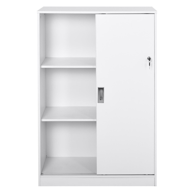 Armario de Oficina SERVI, amplia superficie almacenaje, en Madera color Blanco