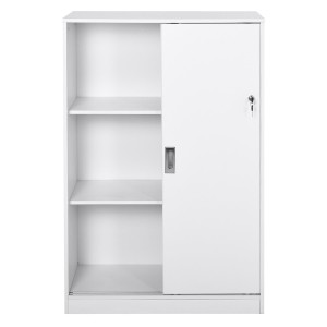 Armario de Oficina SERVI, amplia superficie almacenaje, en Madera color Blanco