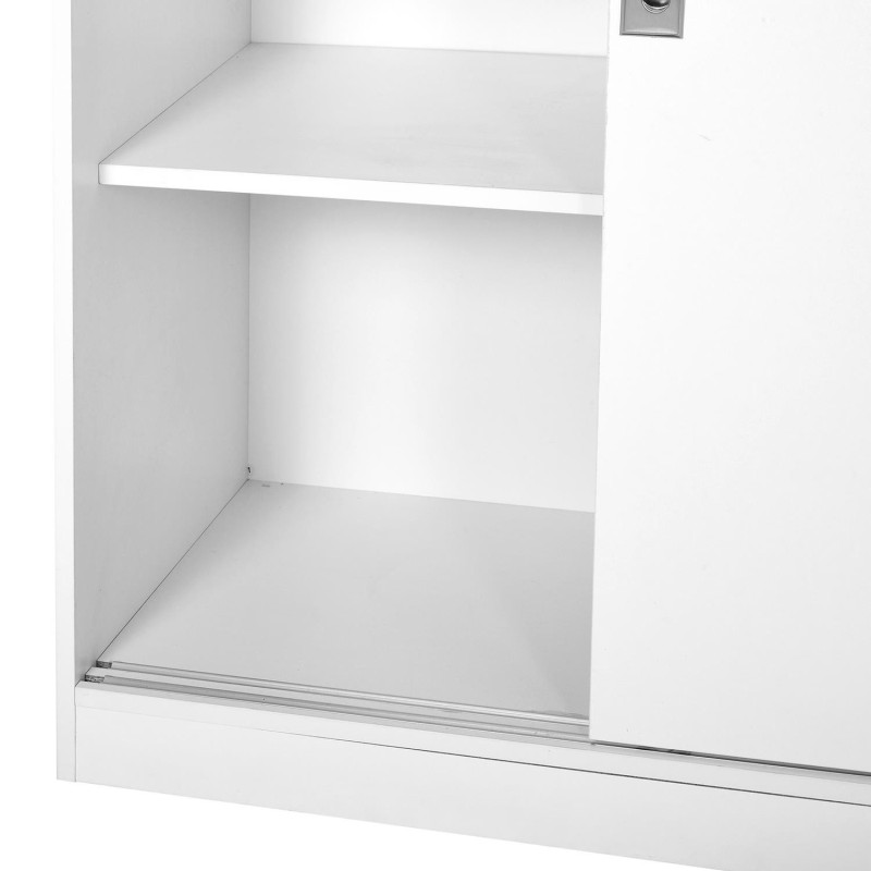 Armario de Oficina SERVI, amplia superficie almacenaje, en Madera color Blanco