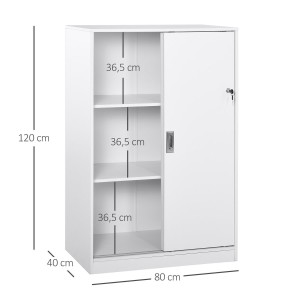 Armario de Oficina SERVI, amplia superficie almacenaje, en Madera color Blanco