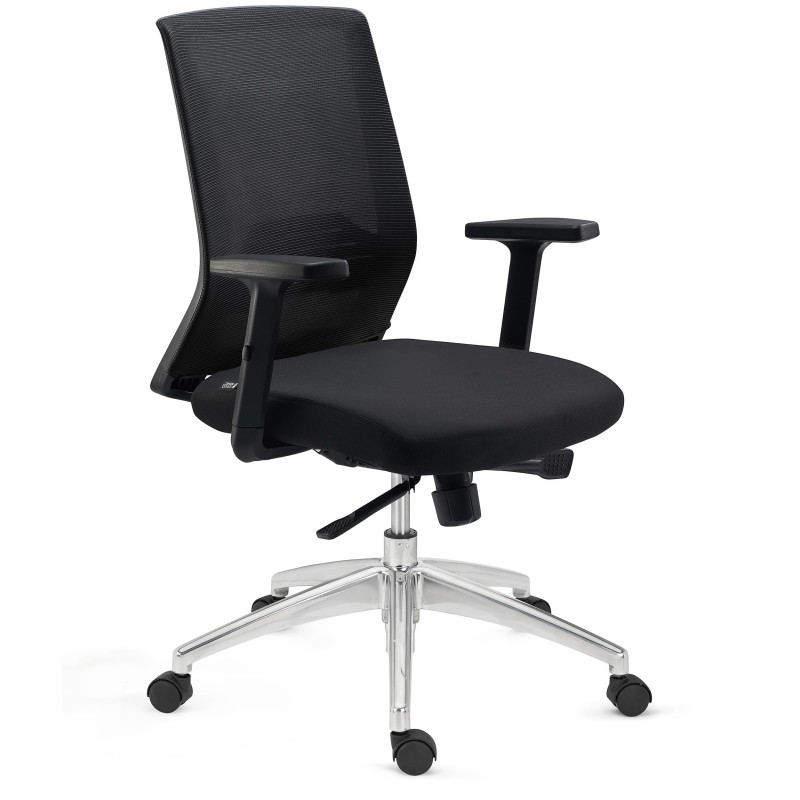 Silla de Oficina MIAMI PRO, mecanismo synchro, base metal, negro