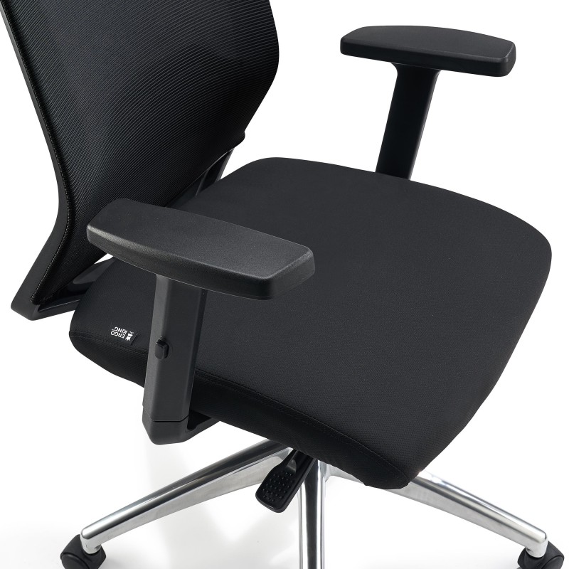 Silla de Oficina MIAMI PRO, mecanismo synchro, base metal, negro