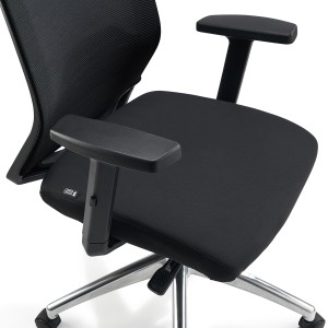 Silla de Oficina MIAMI PRO, mecanismo synchro, base metal, negro