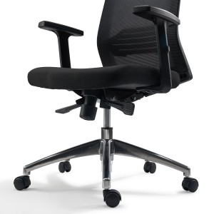 Silla de Oficina MIAMI PRO, mecanismo synchro, base metal, negro