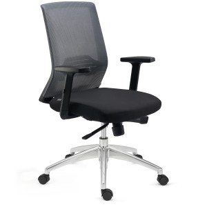 Silla de Oficina MIAMI PRO, mecanismo synchro, base metal, negro