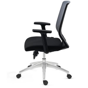 Silla de Oficina MIAMI PRO, mecanismo synchro, base metal, negro
