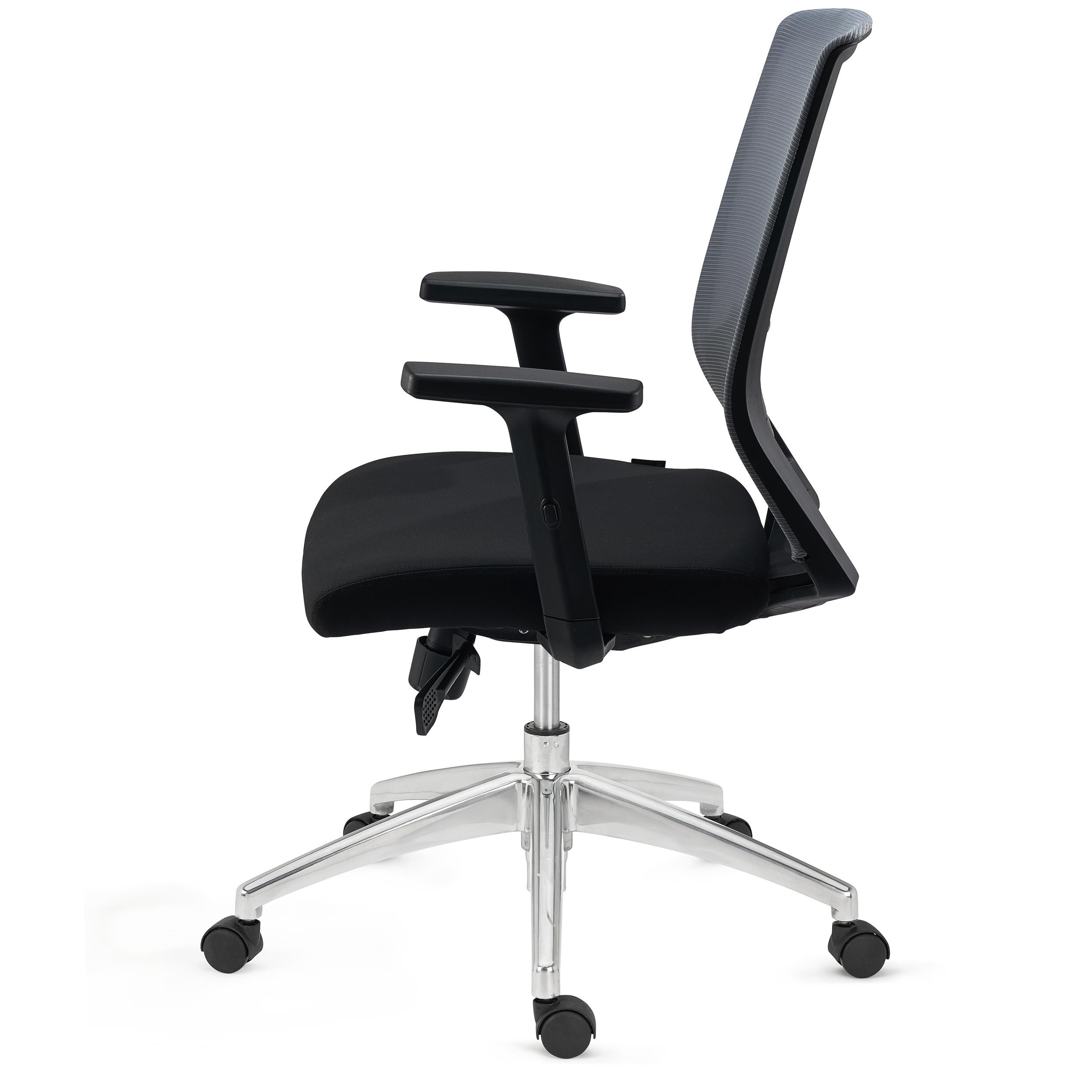 Silla de Oficina MIAMI PRO, Mecanismo Sincro, Base de Metal, Soporte Lumbar, En Negro