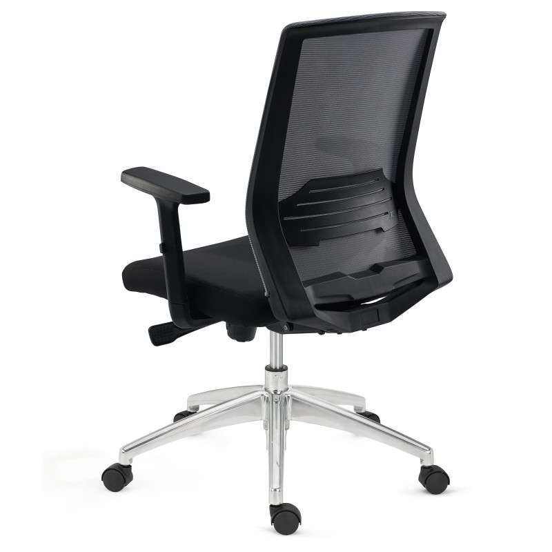 Silla de Oficina MIAMI PRO, mecanismo synchro, base metal, negro
