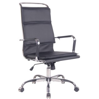 Silla de Oficina QUEBEC, en Piel, Color Negro