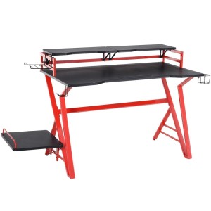 Mesa Gaming MAGMA color Negro y Rojo