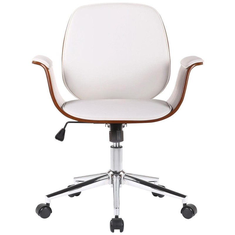 Silla de Oficina HAWAI en Madera Nogal y Piel color Negro