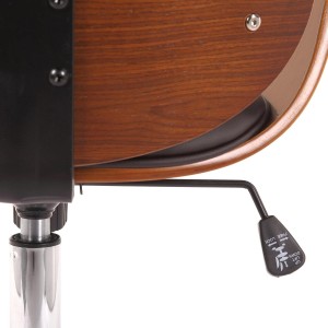 Silla de Oficina HAWAI en Madera Nogal y Piel color Negro