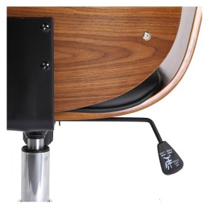 Silla de Oficina HAWAI en Madera Nogal y Piel color Negro
