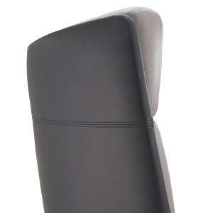Sillón de oficina PERONI, exclusivo diseño, en cuero gris