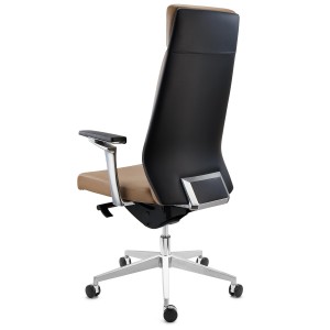 Sillón de oficina PERONI, exclusivo diseño, en cuero gris