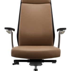 Sillón de oficina PERONI, exclusivo diseño, en cuero gris