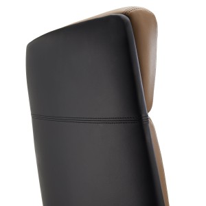 Sillón de oficina PERONI, exclusivo diseño, en cuero gris
