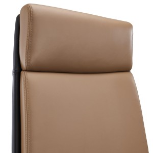 Sillón de oficina PERONI, exclusivo diseño, en cuero gris