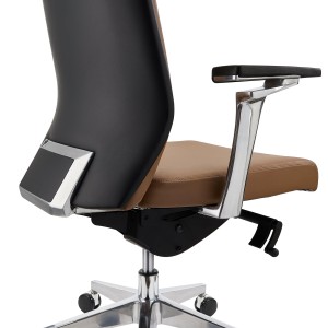 Sillón de oficina PERONI, exclusivo diseño, en cuero gris