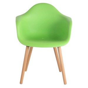 Silla de Confidente MARA, Patas de Madera Claras, color Negro