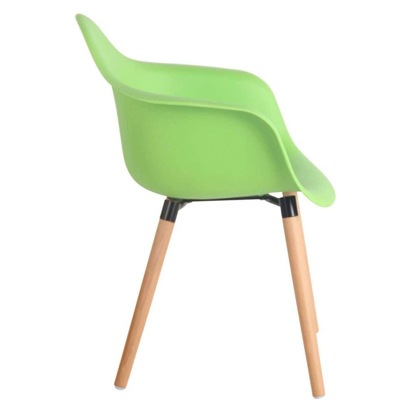 Silla de Confidente MARA, Patas de Madera Claras, color Negro